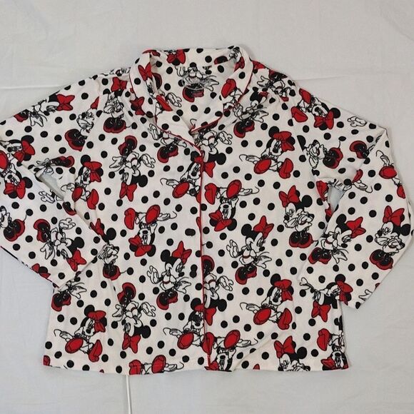 Disney Y2K Minnie Mouse Polka Dots Fleece Long Sleeve PJ Pant Set PlusSize 2X - Picture 6 of 16